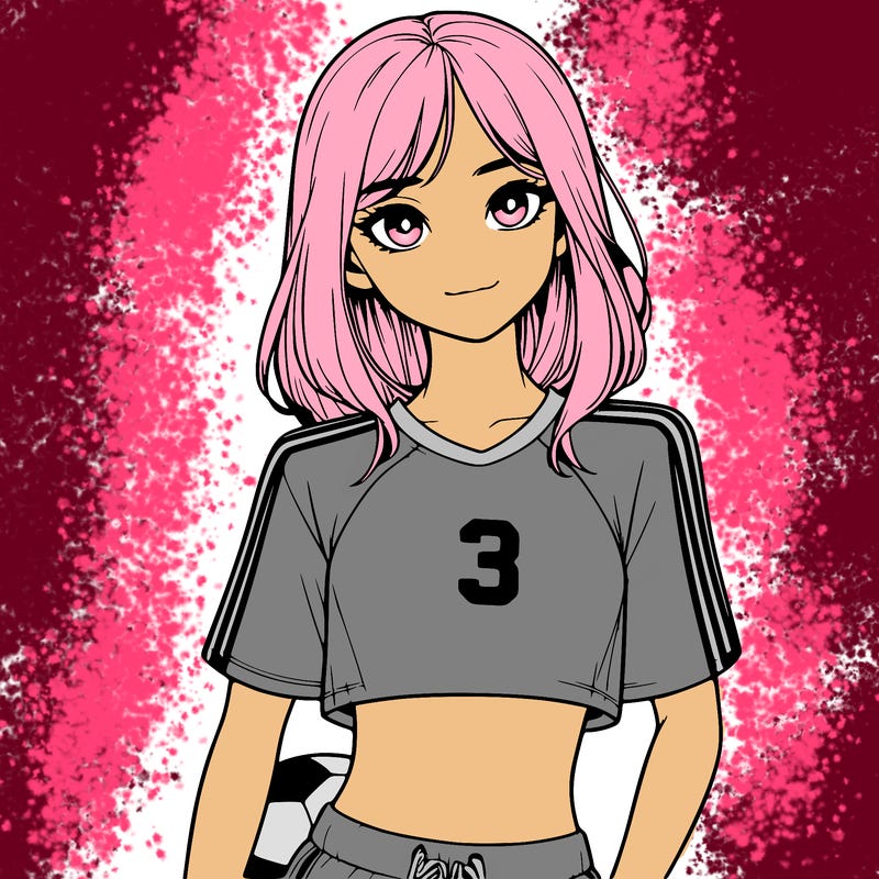 realistic girl wearing soccer jersey