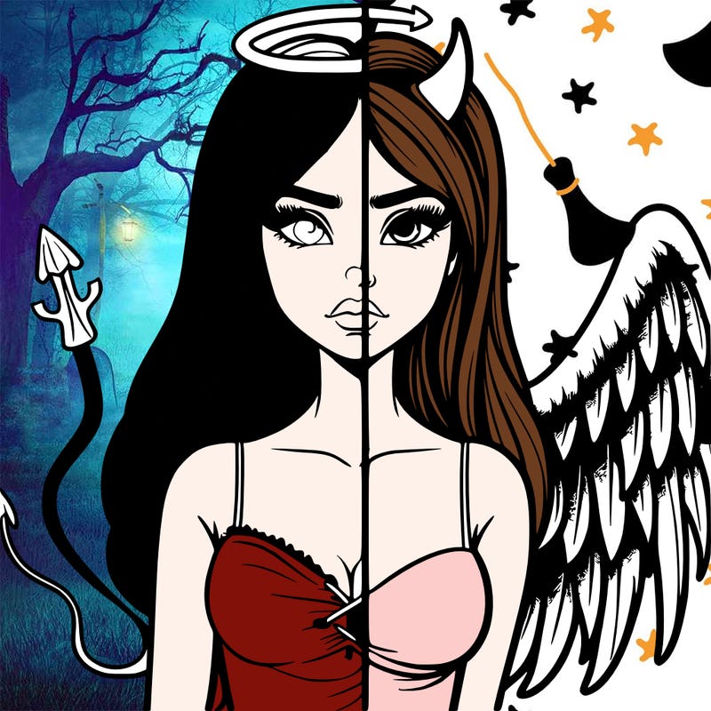devil vs angel realistic girl