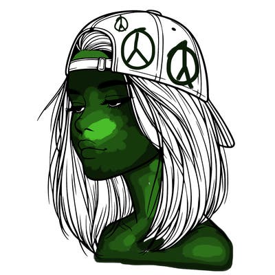 realistic  girl with a backwards hat