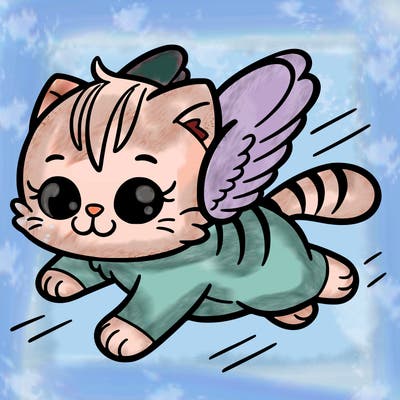 kitty flying