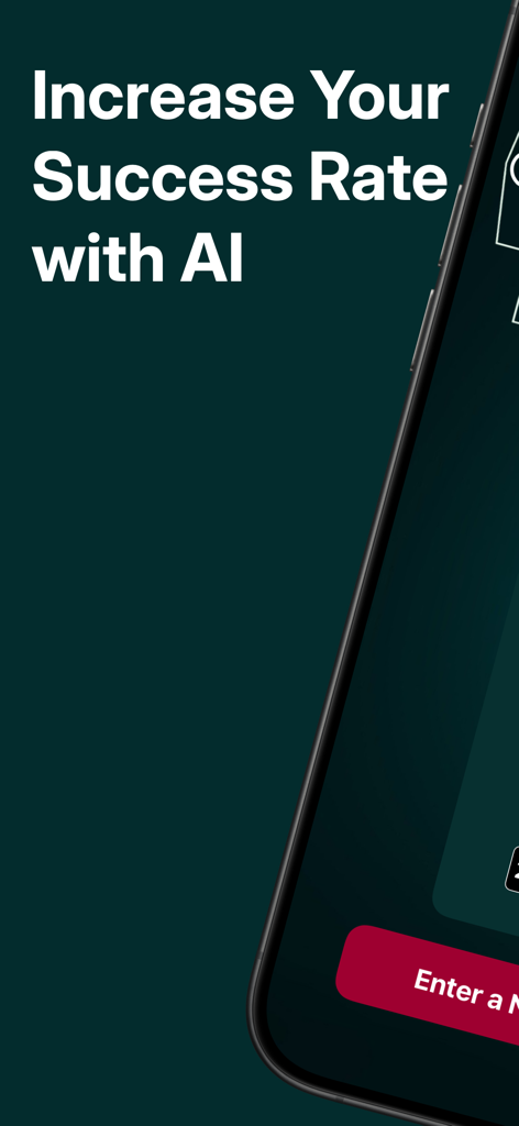 Smartphone screen showing the text Increase Your Success Rate with AI for the Roulette AI app