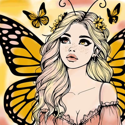 butterfly fairy realistic girl