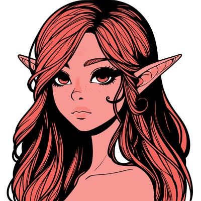 elf girl realistic dark fantasy