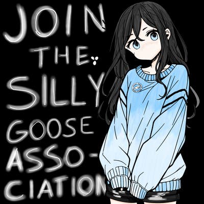 manga teen girl  in a sweater and baggy pants