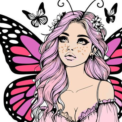 butterfly fairy realistic girl