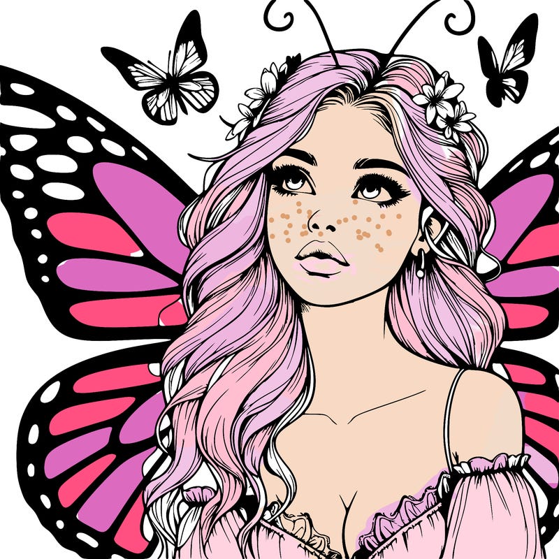 butterfly fairy realistic girl