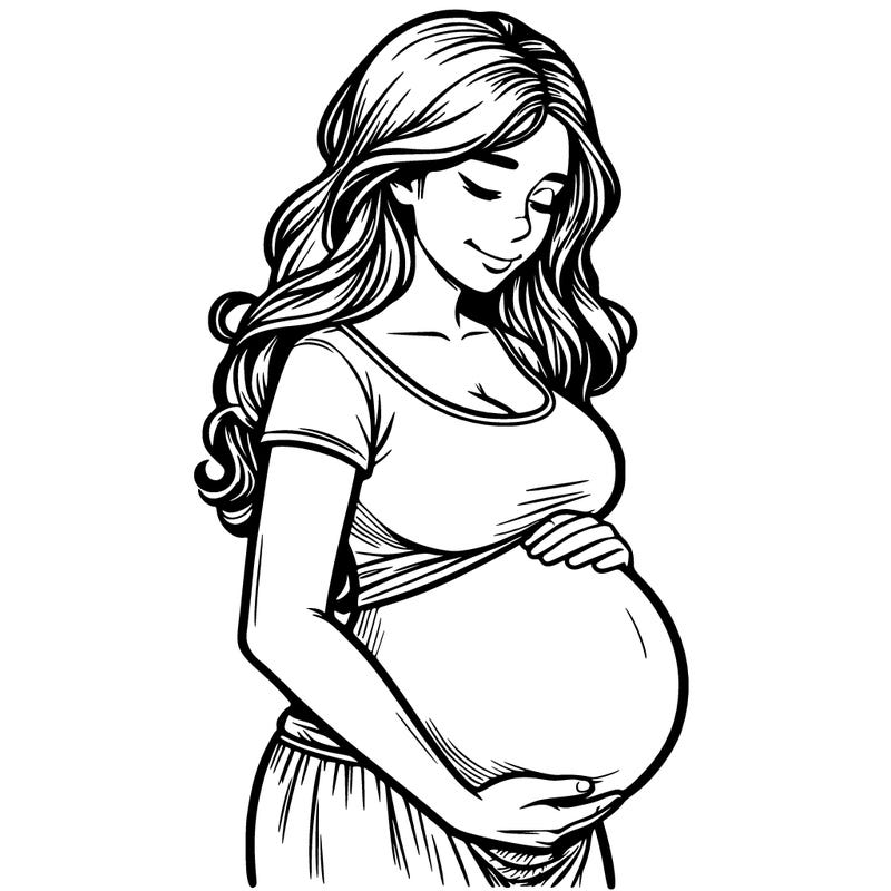 woman heavily pregnant realistic