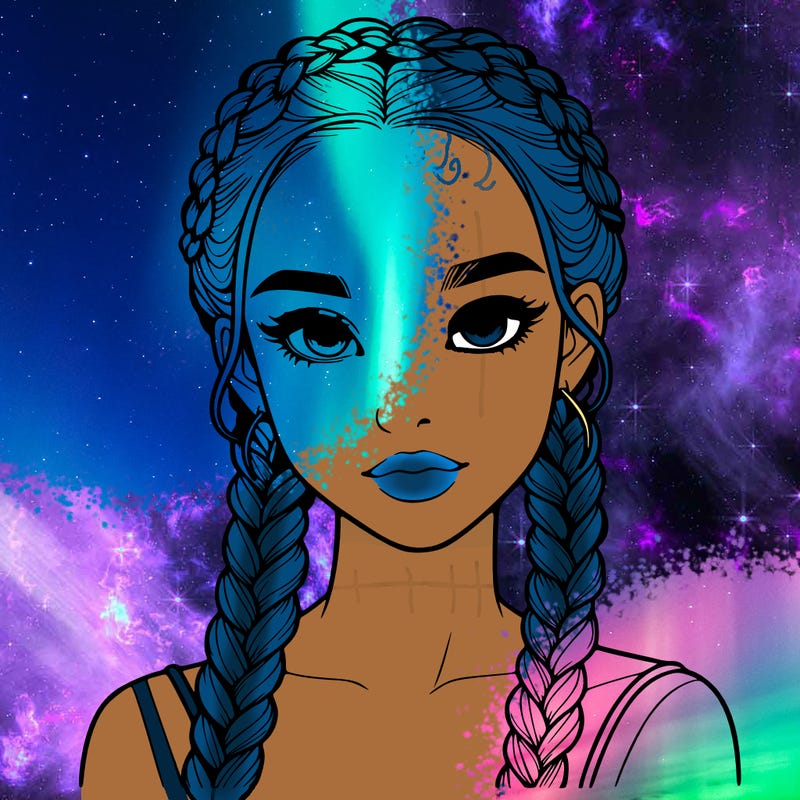 realistic girl with braids