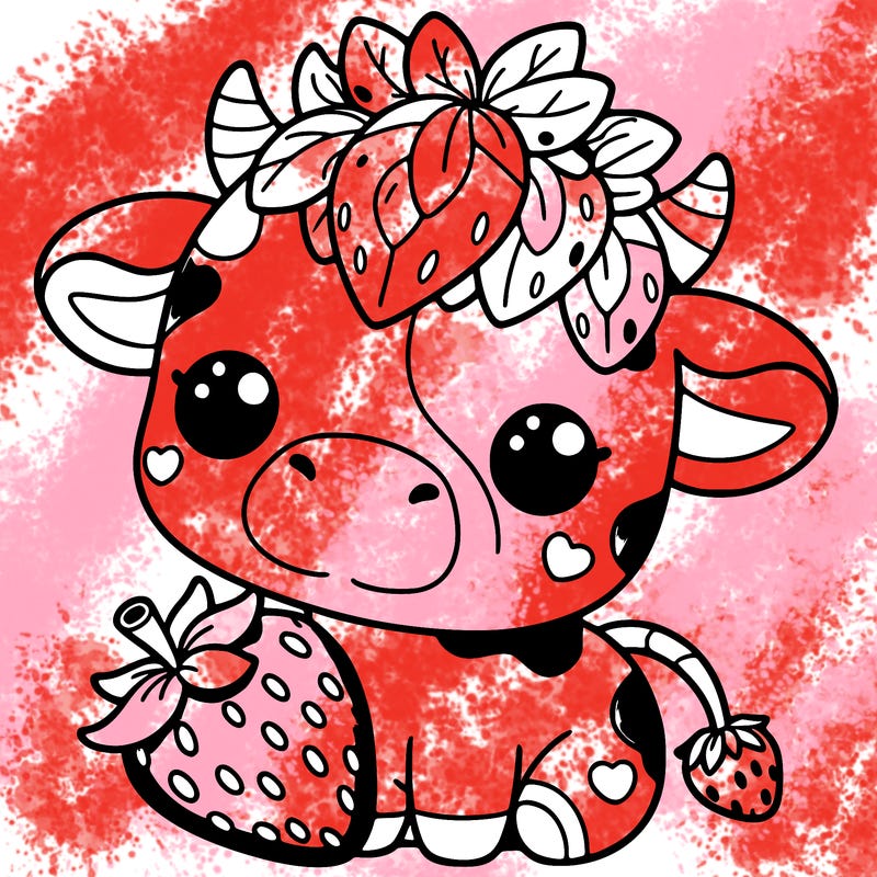 cute strawberry cow