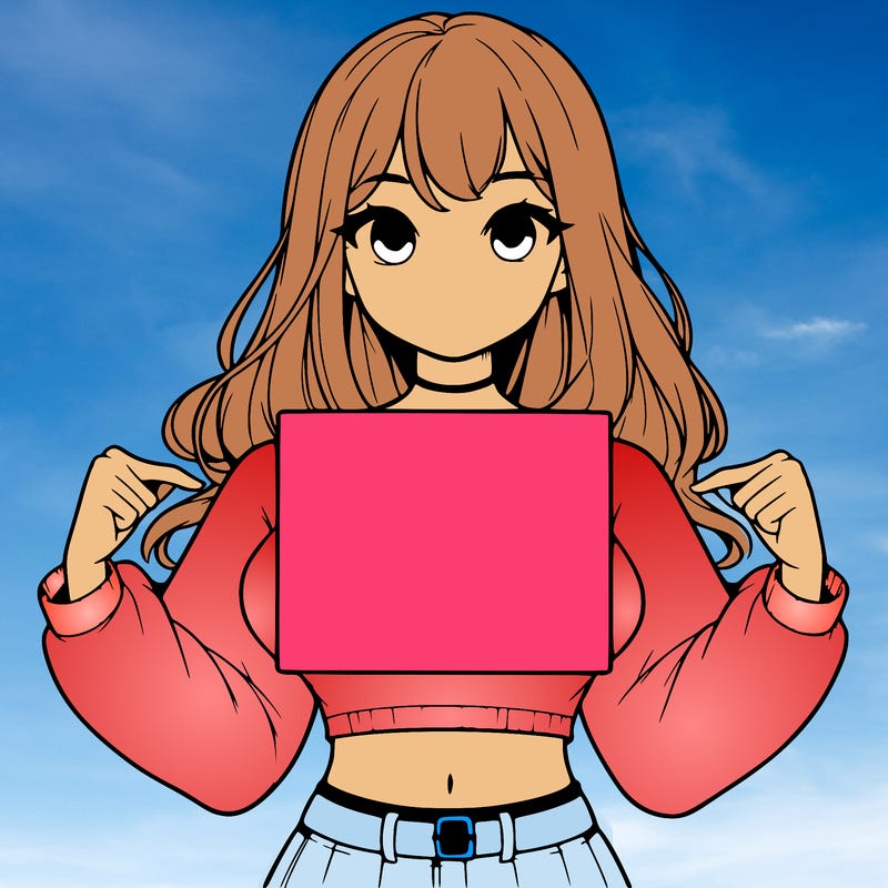 girl holding a blank sign in a long sleeve crop top