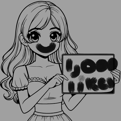 realistic pretty girl holding blank sign