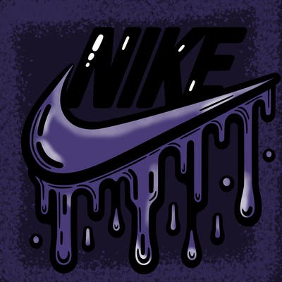 dripping nike logo