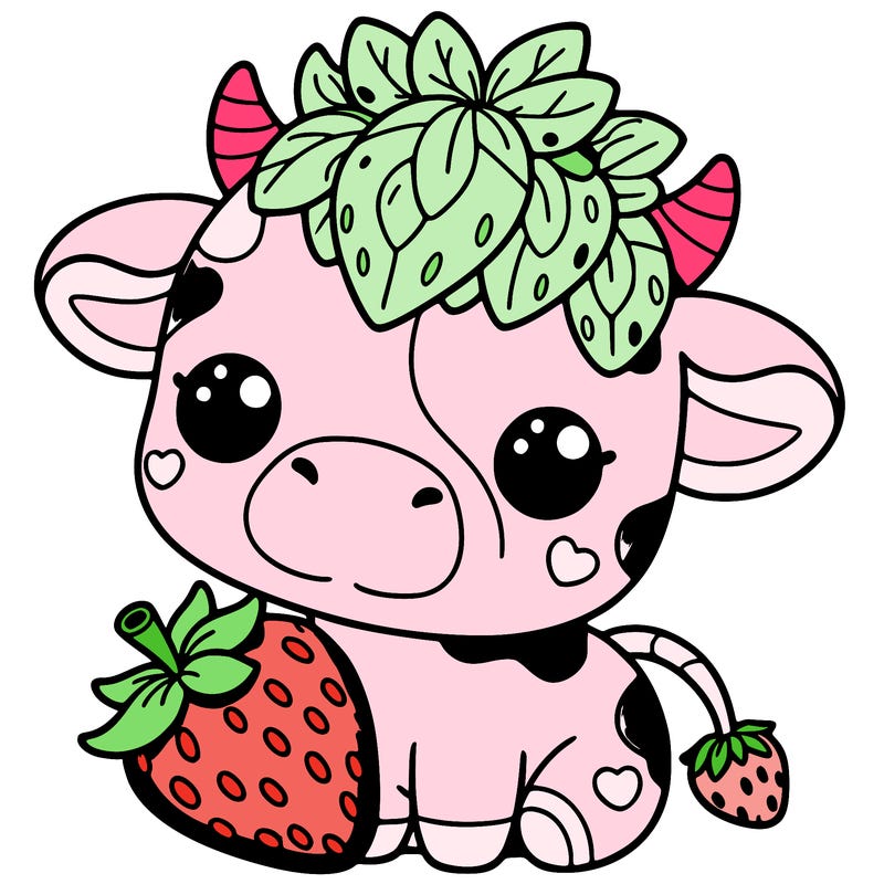 cute strawberry cow