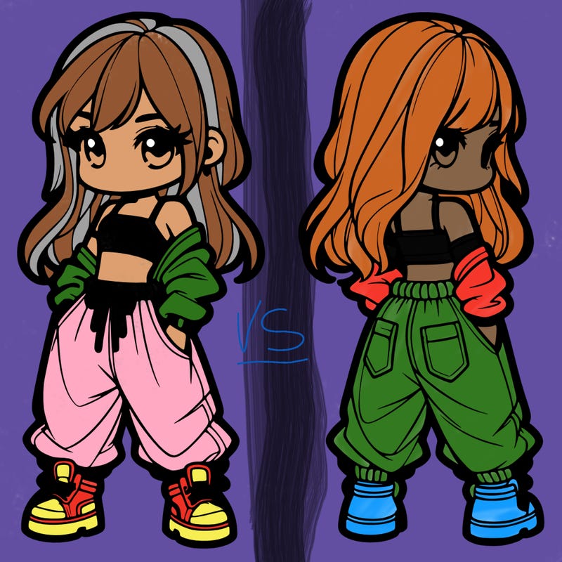 girl in crop top and baggy pants