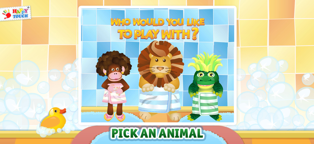 Schermata di selezione del personaggio animale nel gioco di animali Hair Salon per bambini
