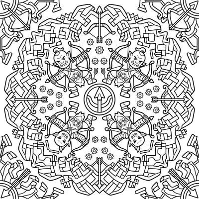 Embark on an epic coloring journey with this captivating Orc Archer Mandala. This intricate design combines fierce fantasy warriors with the meditative beauty of a symmetrical pattern, offering a truly unique creative challenge.