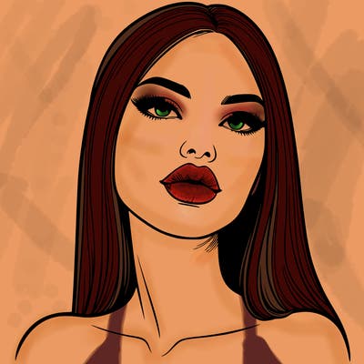 realistic woman with full lips