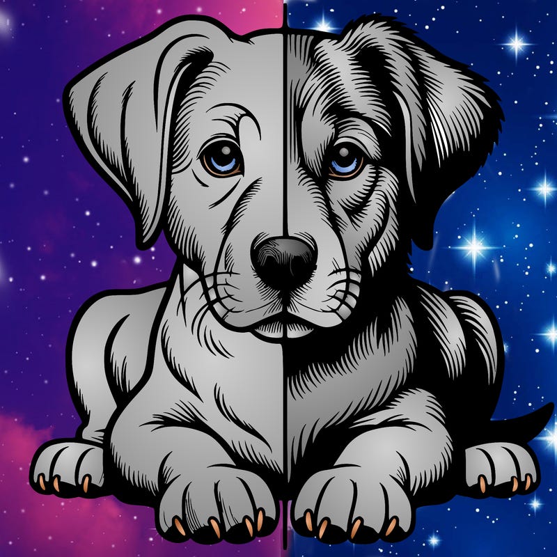 realistic dog split picture