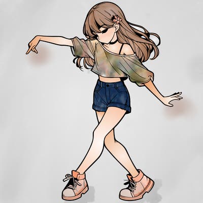 realistic girl danceing