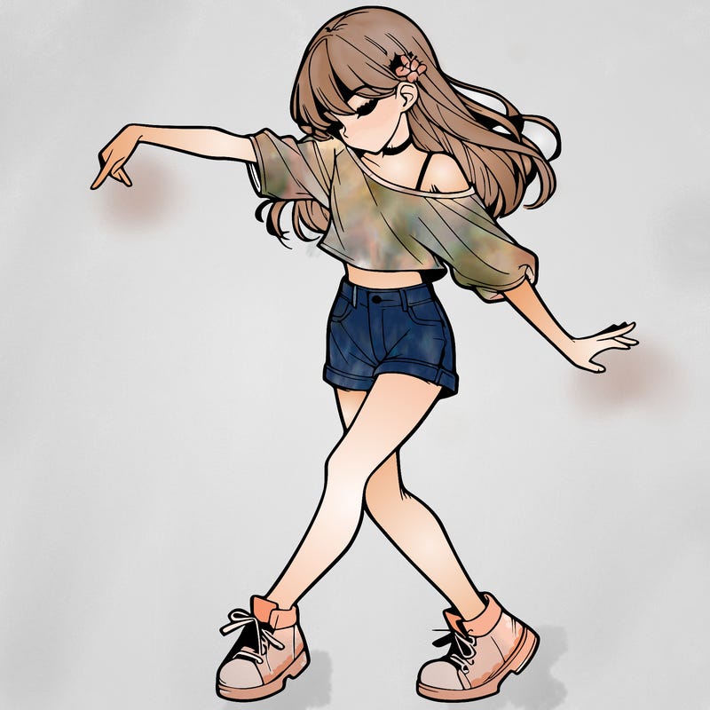 realistic girl danceing