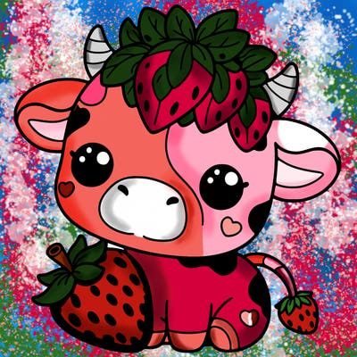 cute strawberry cow