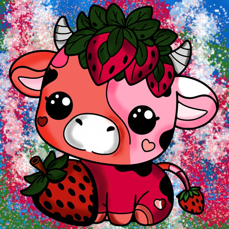 cute strawberry cow