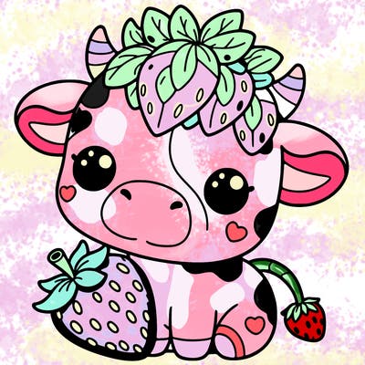 cute strawberry cow