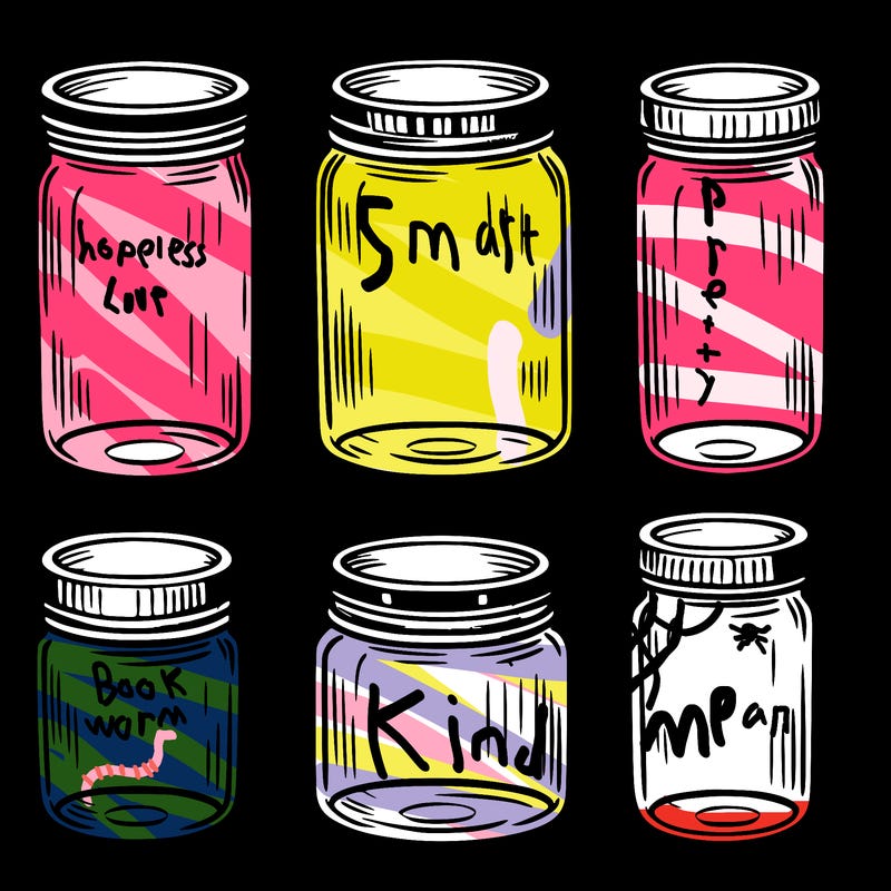 6 empty jars the same size