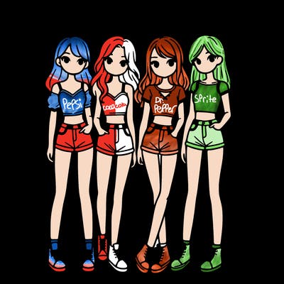 a group of girls wearing crop tops and shorts