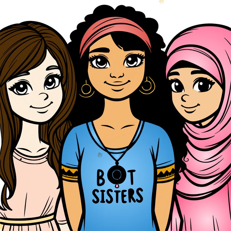 three sisters with a best sisters necklace