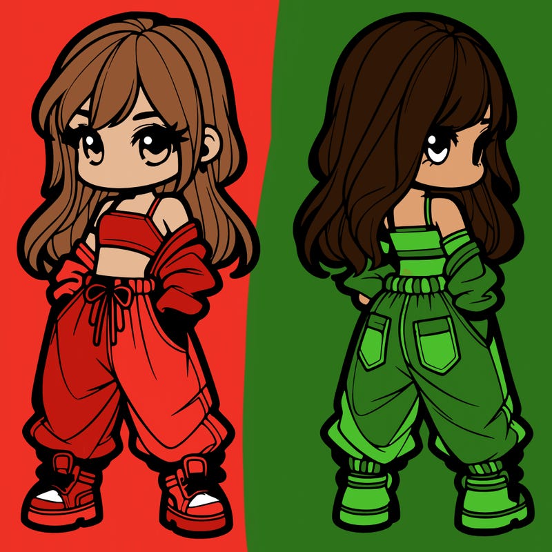 girl in crop top and baggy pants