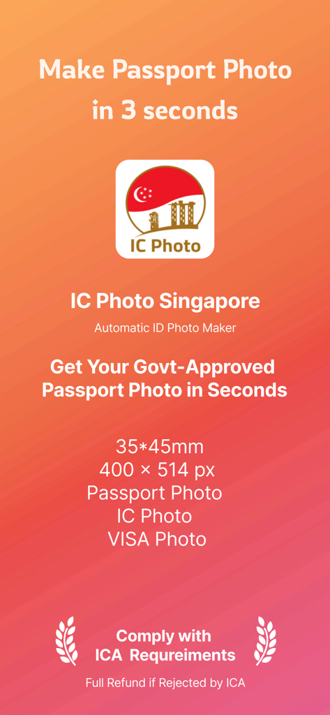 IC Photo Singapore Pro - IC Photo Singapore Pro app for creating government approved passport and visa photos