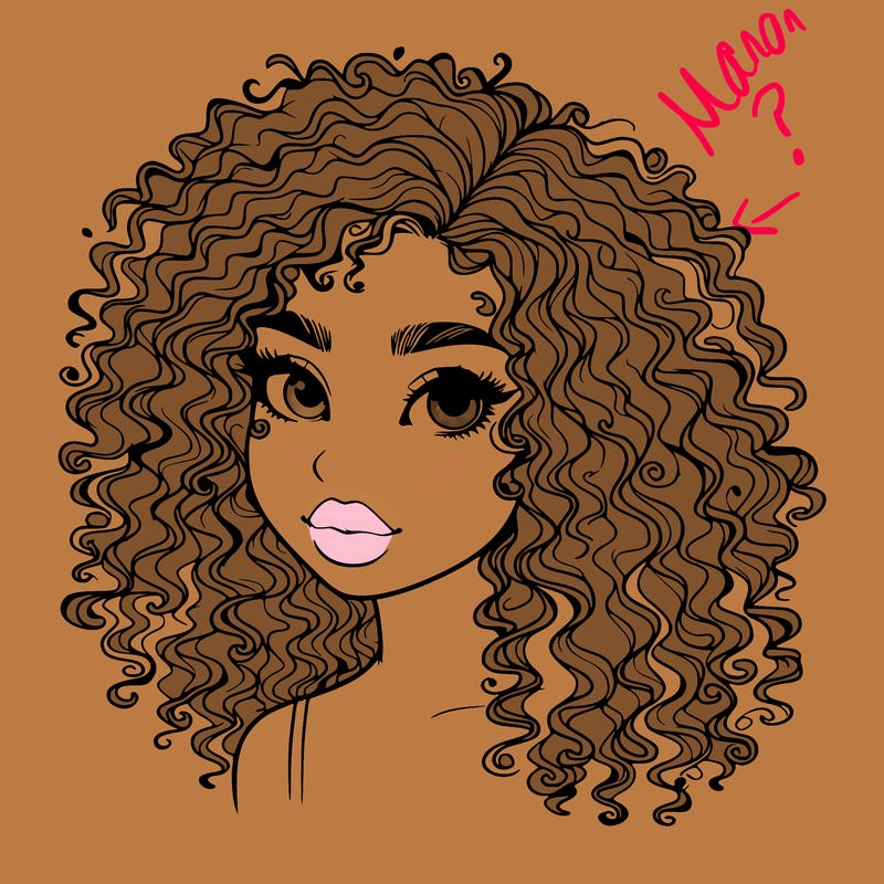girl with curly hair realistic