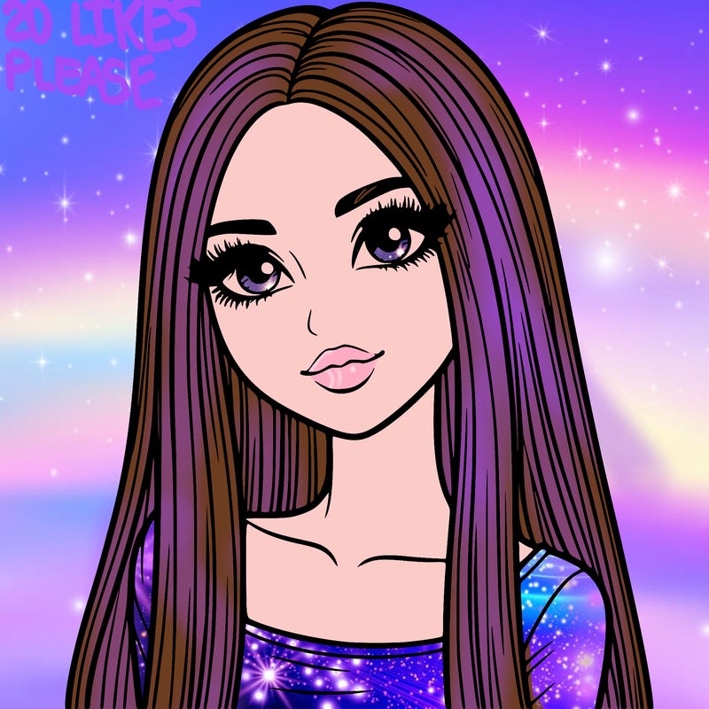 realistic girl with straight and long hair