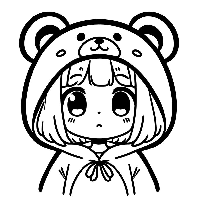 ai girl in a bear suit