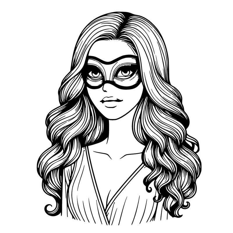 realistic woman wearing a masked costume