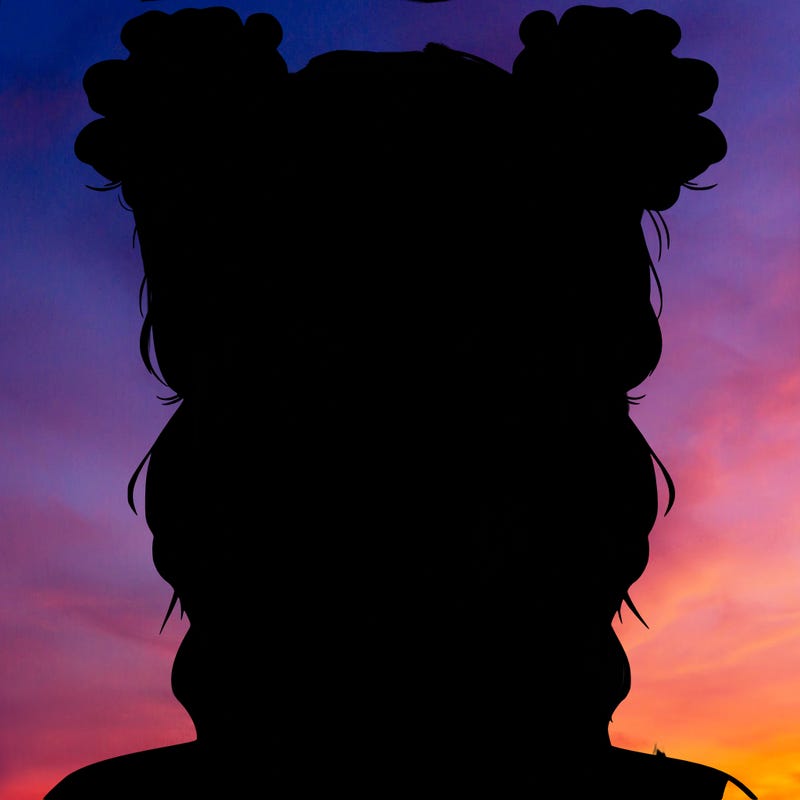 realistic girl with two buns in hair and lips