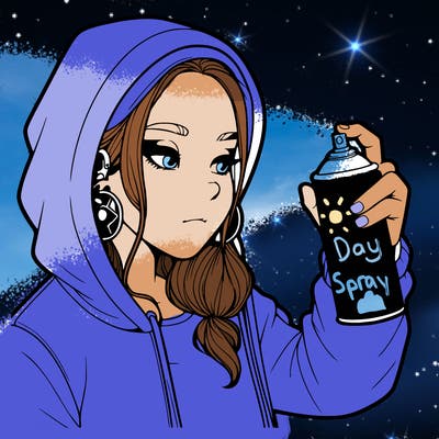 a realistic girl, spray painting