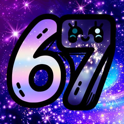 the numbers 67