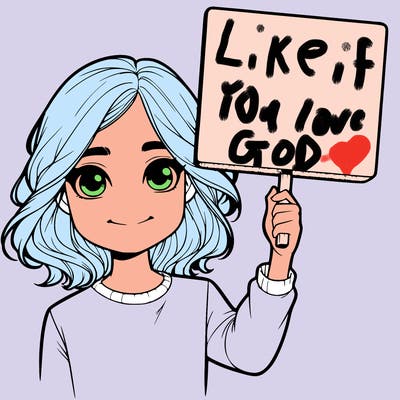 realistic girl holding up a sign