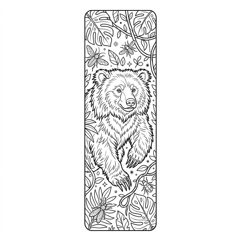 Sloth Bear Bookmark Coloring Page - Free Printable Fun — Color Pop