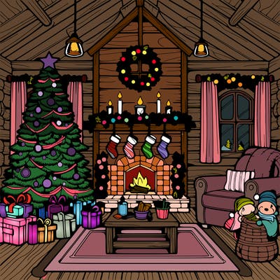 christmas house interior
