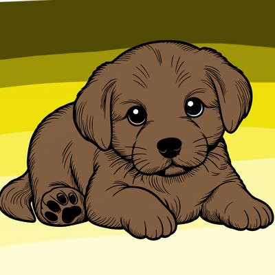 a cute realistic puppy