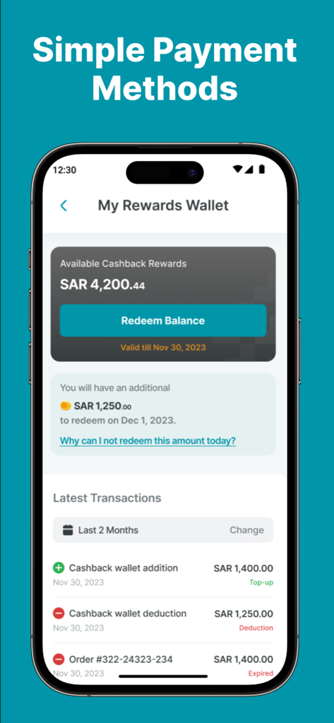 BRKZ - BRKZ app interface for My Rewards Wallet showing cashback balance and transaction list