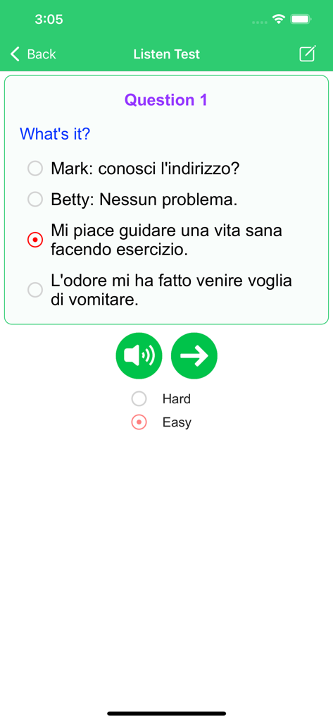 Learn Italian Phrases Premium - Italian language listening test with multiple choice answers