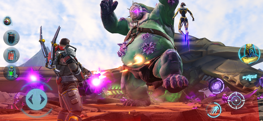 Evolution 2: Battle for Utopia - Action scene of Captain Blake fighting a giant green mutant in Evolution 2