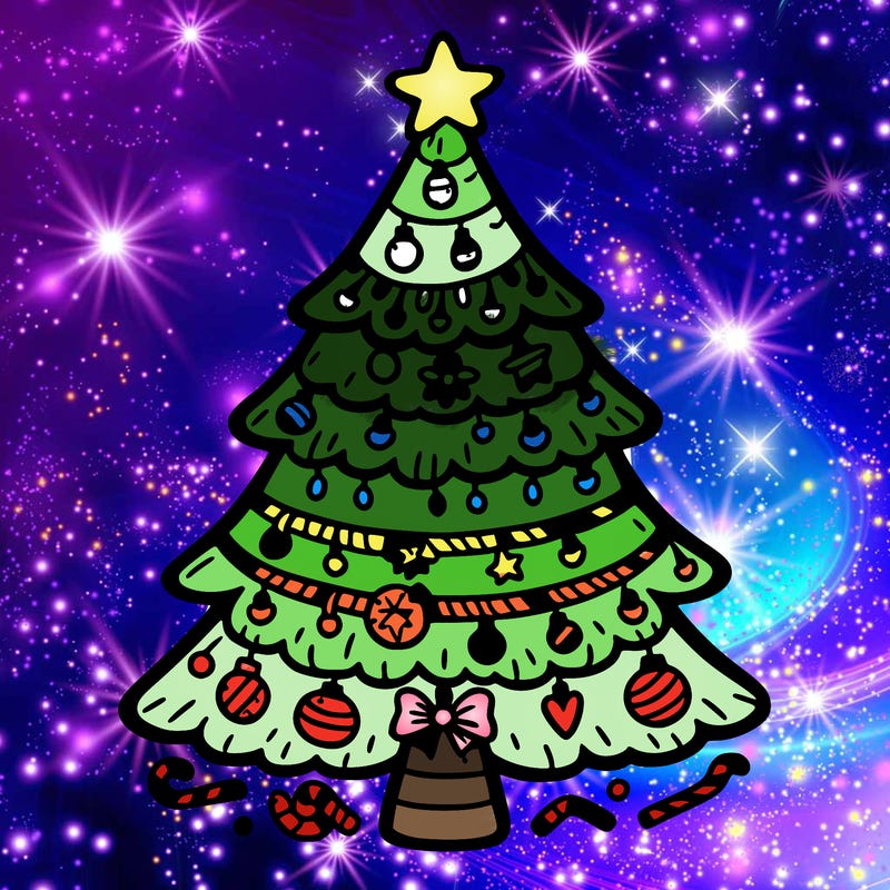 christmas tree with lots of details