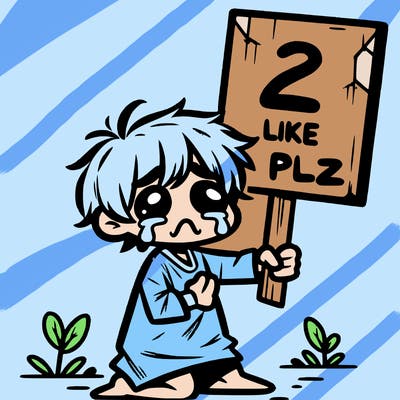 small poor toddler crying with sign that says 2 like plz