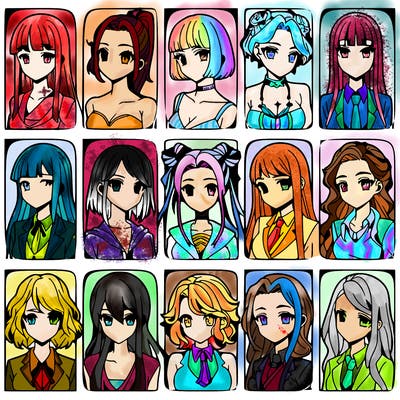 girls that look diffrent anime