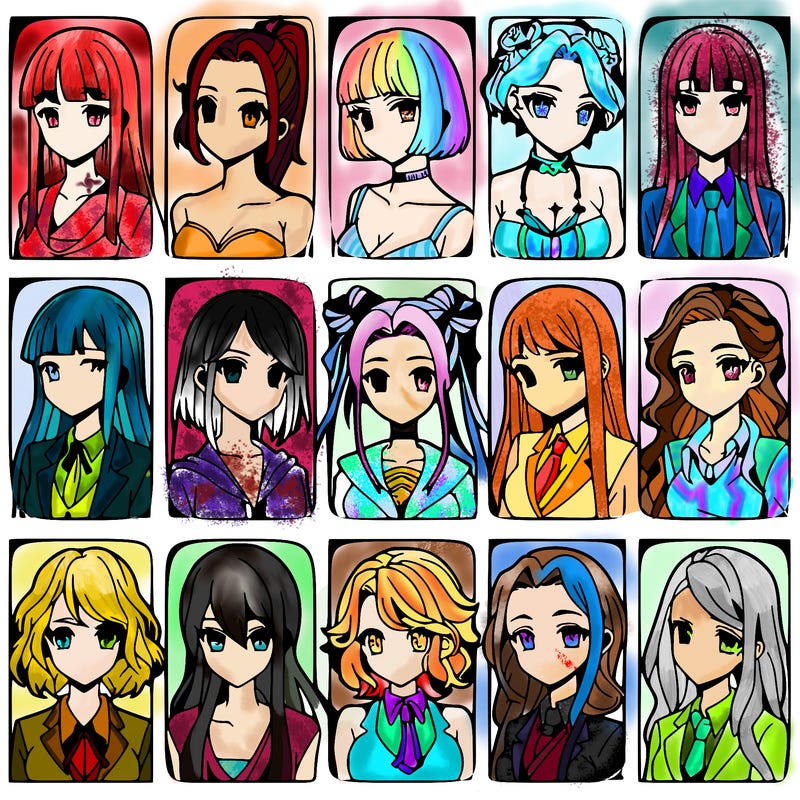 girls that look diffrent anime